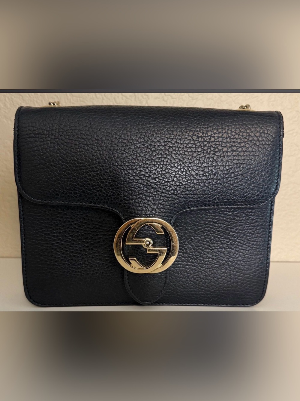GUCCI Dollar Calfskin Small Interlocking G Shoulder Bag
